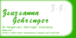 zsuzsanna gehringer business card